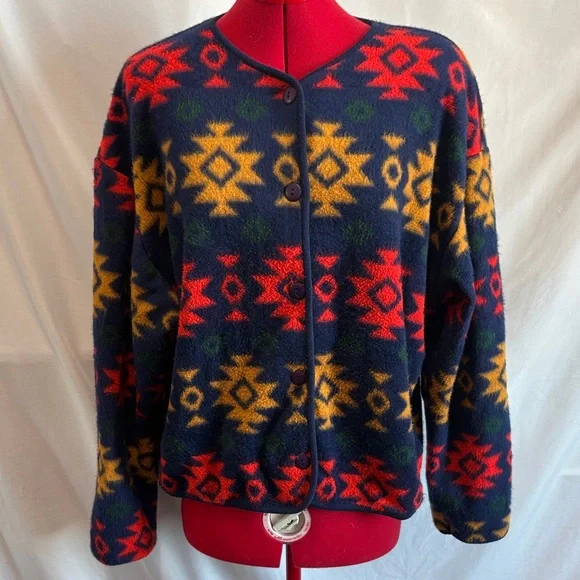 Geometric Pattern Colorful Cardigan Women's - Picture 1 of 6